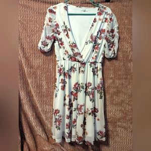 Maurices size small, ruche sleeve floral dress